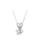 9ct White Gold Single Stone Claw Set Diamond Pendant 0.15 Carats