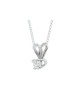 9ct White Gold Single Stone Claw Set Diamond Pendant 0.10 Carats