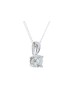 9ct White Gold Single Stone Four Claw Set Diamond Pendant 0.25 Carats