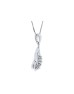 9ct White Gold Three Stone Claw Set Diamond Pendant 0.10 Carats