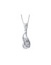 9ct White Gold Three Stone Claw Set Diamond Pendant 0.10 Carats