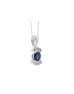 9ct White Gold Fancy Cluster Diamond Sapphire Pendant 0.06 Carats