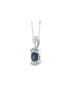 9ct White Gold Fancy Cluster Diamond Sapphire Pendant 0.06 Carats