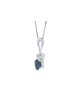 9ct White Gold Fancy Cluster Diamond Sapphire Pendant 0.02 Carats