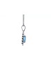 9ct White Gold Fancy Cluster Diamond Blue Topaz Pendant 0.02 Carats