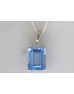 9ct White Gold Diamond And Blue Topaz Pendant (T3.76) 0.01