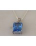 9ct White Gold Diamond And Blue Topaz Pendant (T3.76) 0.01