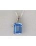 9ct White Gold Diamond And Blue Topaz Pendant (T3.76) 0.01