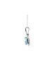 9ct White Gold Diamond Blue Topaz Pendant 0.05 Carats