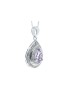 9ct White Gold Amethyst Pear Shaped Cluster Diamond Pendant 0.08 Carats