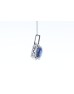 9ct White Gold Created Ceylon Sapphire Diamond Pendant 0.05 Carats