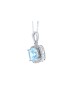 9ct White Gold Blue Topaz And Diamond Pendant 0.12 Carats