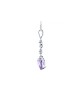 9ct White Gold Amethyst Heart Shape Diamond Pendant 0.01 Carats