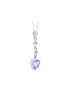 9ct White Gold Amethyst Heart Shape Diamond Pendant 0.01 Carats