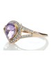 9ct Rose Gold Amethyst And Diamond Cluster Ring 0.21 Carats