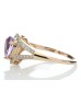 9ct Rose Gold Amethyst And Diamond Cluster Ring 0.21 Carats