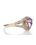 9ct Rose Gold Amethyst And Diamond Cluster Ring 0.21 Carats