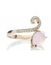 9ct Rose Gold Ladies Dress Diamond And Rose Quartz Ring (0.63) 0.09 Carats