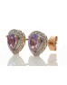 9ct Rose Gold Amethyst Diamond Earring 0.20 Carats