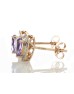 9ct Rose Gold Amethyst Diamond Earring 0.20 Carats