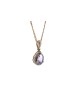 9ct Rose Gold Amethyst And Diamond Pendant 0.11 Carats