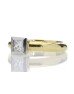 18ct Single Stone Princess Cut Rub Over Diamond Ring D SI 0.45 Carats