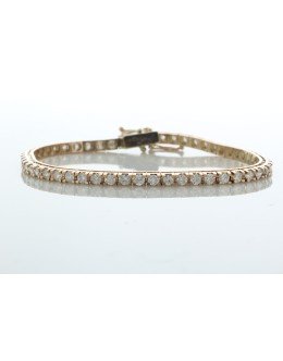 18ct Rose Gold Tennis Diamond Bracelet 5.44