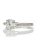 18ct White Gold Single Stone Diamond Ring With Stone Set Shoulders (1.02) 1.15 Carats