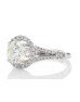 18ct White Gold Single Stone With Halo Setting Ring (1.64) 1.98 Carats