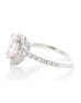 18ct White Gold Pear Shape Pink Morganite Halo Set Diamond Ring 0.56 Carats