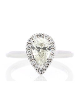 18ct White Gold Pear Cluster Claw Set Diamond Ring 1.21 Carats