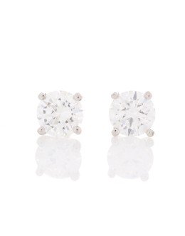 18ct White Gold Single Stone Diamond Earring 0.70 Carats