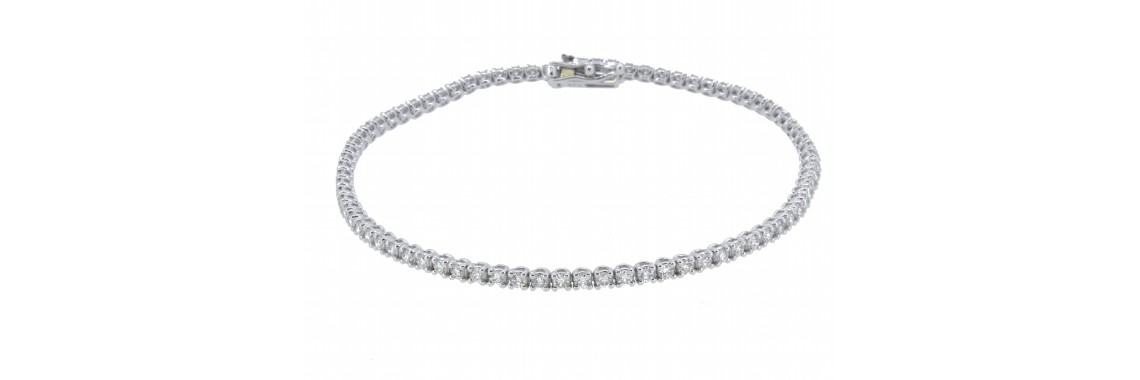 18ct White Gold Tennis Diamond Bracelet