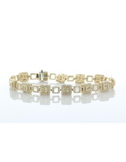 14ct Yellow Gold Full Eternity Diamond Bracelet 4.05