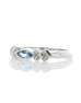 9ct White Gold Blue Topaz Diamond Ring 0.17 Carats