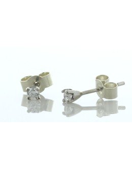 9ct White Gold Single Stone Wire Set Diamond Earring 0.10