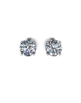 9ct White Gold Four Claw Set Diamond Earring 0.20 Carats
