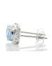 9ct White Gold Blue Topaz Diamond Earring 0.20 Carats